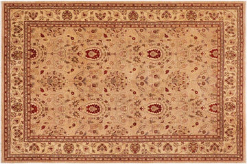 handmade Traditional Kafkaz Chobi Ziegler Tan Beige Hand Knotted RECTANGLE 100% WOOL area rug 10 x 14